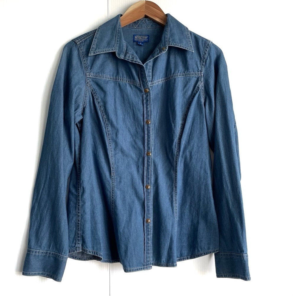 Pendleton Blue Denim Shirt button down western style jean shirt